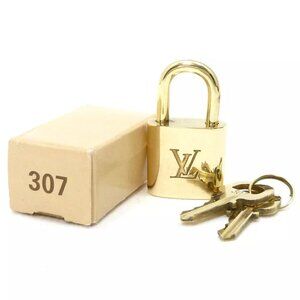 Authentic LOUIS VUITTON PadLock & 2Keys No.307 Gold #36635814